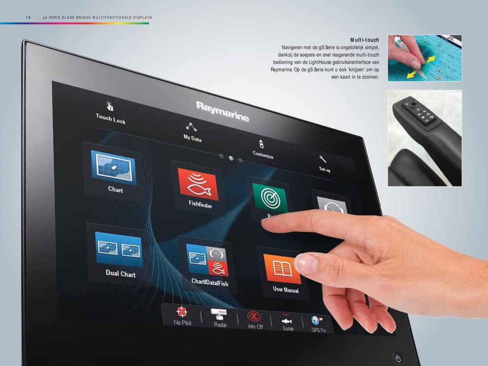 reagerende multi-touch bediening van de LightHouse gebruikersinterface