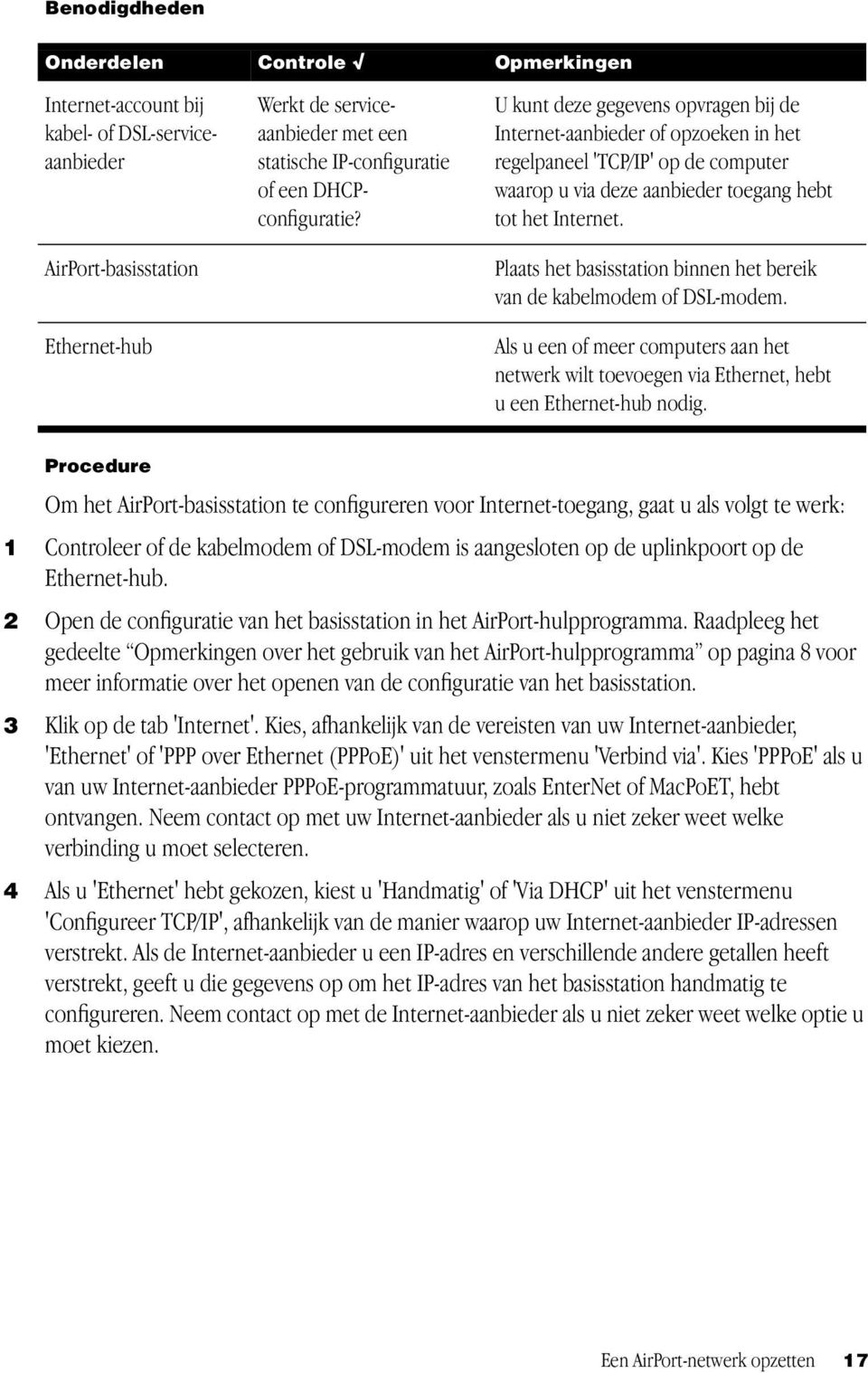 Plaats het basisstation binnen het bereik van de kabelmodem of DSL-modem. Als u een of meer computers aan het netwerk wilt toevoegen via Ethernet, hebt u een Ethernet-hub nodig.