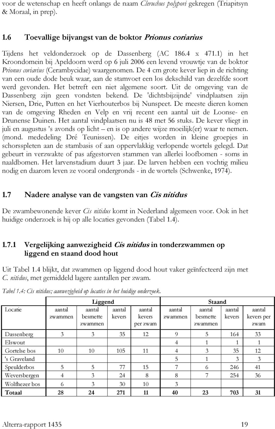 1) in het Kroondomein bij Apeldoorn werd op 6 juli 2006 een levend vrouwtje van de boktor Prionus coriarius (Cerambycidae) waargenomen.