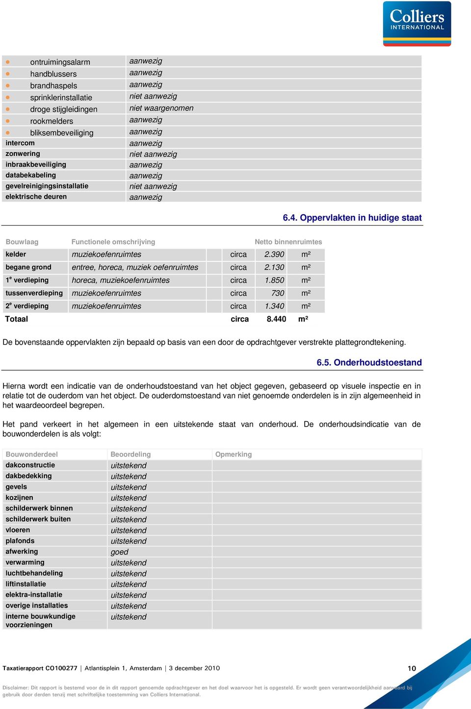 Oppervlakten in huidige staat Bouwlaag Functionele omschrijving Netto binnenruimtes kelder muziekoefenruimtes circa 2.390 m² begane grond entree, horeca, muziek oefenruimtes circa 2.