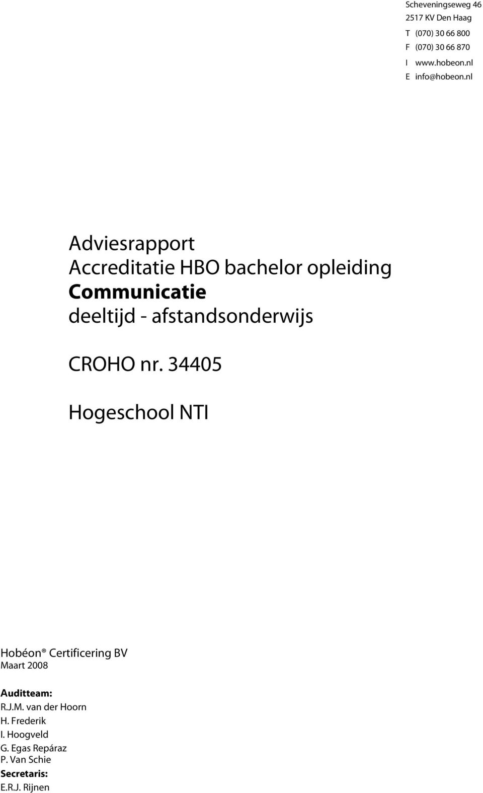 nl Adviesrapport Accreditatie HBO bachelor opleiding Communicatie deeltijd -