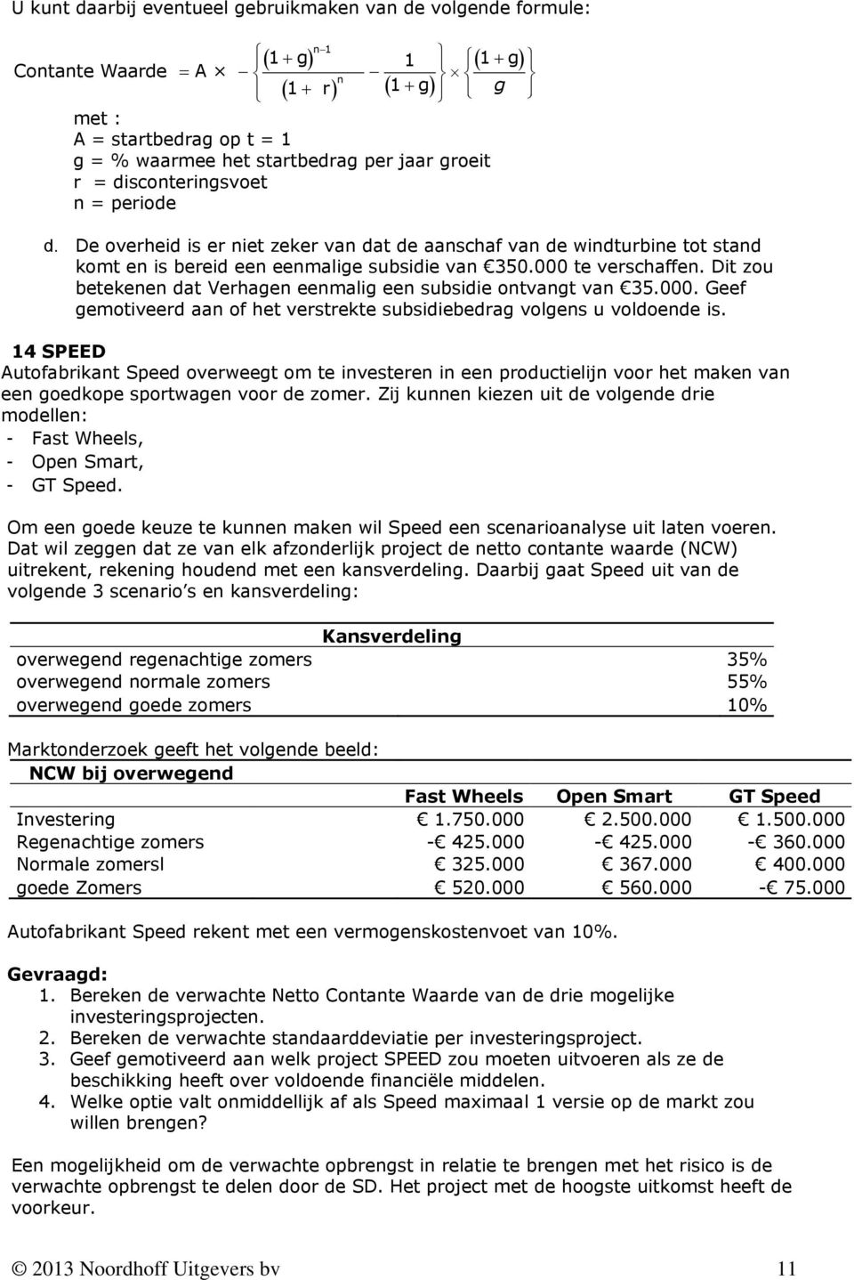 Dit zou betekenen dat Verhagen eenmalig een subsidie ontvangt van 35.000. Geef gemotiveerd aan of het verstrekte subsidiebedrag volgens u voldoende is.