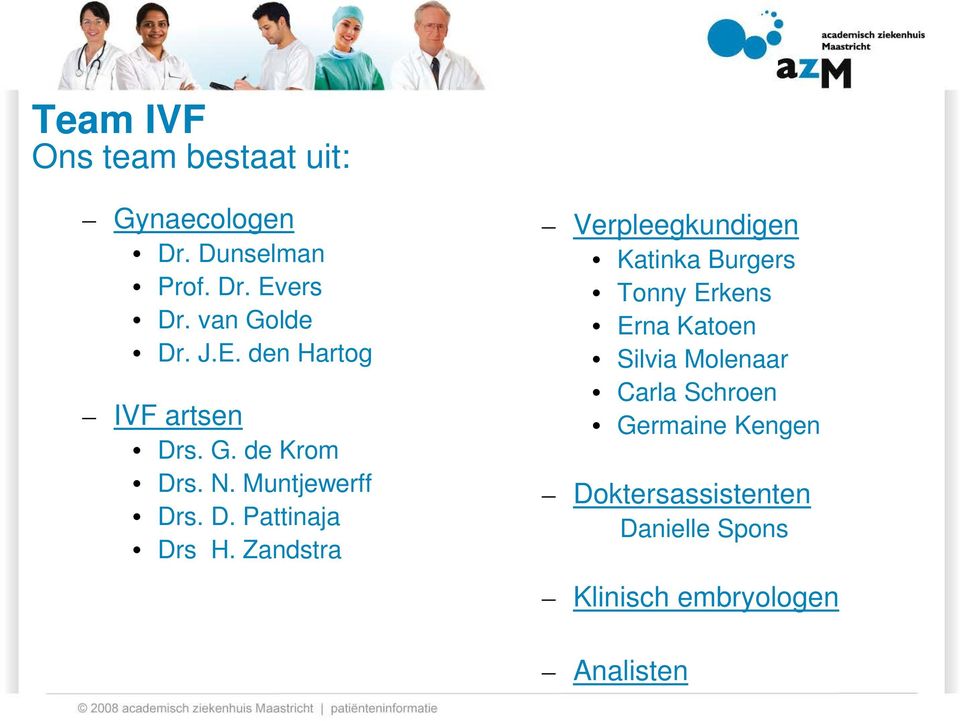 Zandstra Verpleegkundigen Katinka Burgers Tonny Erkens Erna Katoen Silvia Molenaar Carla