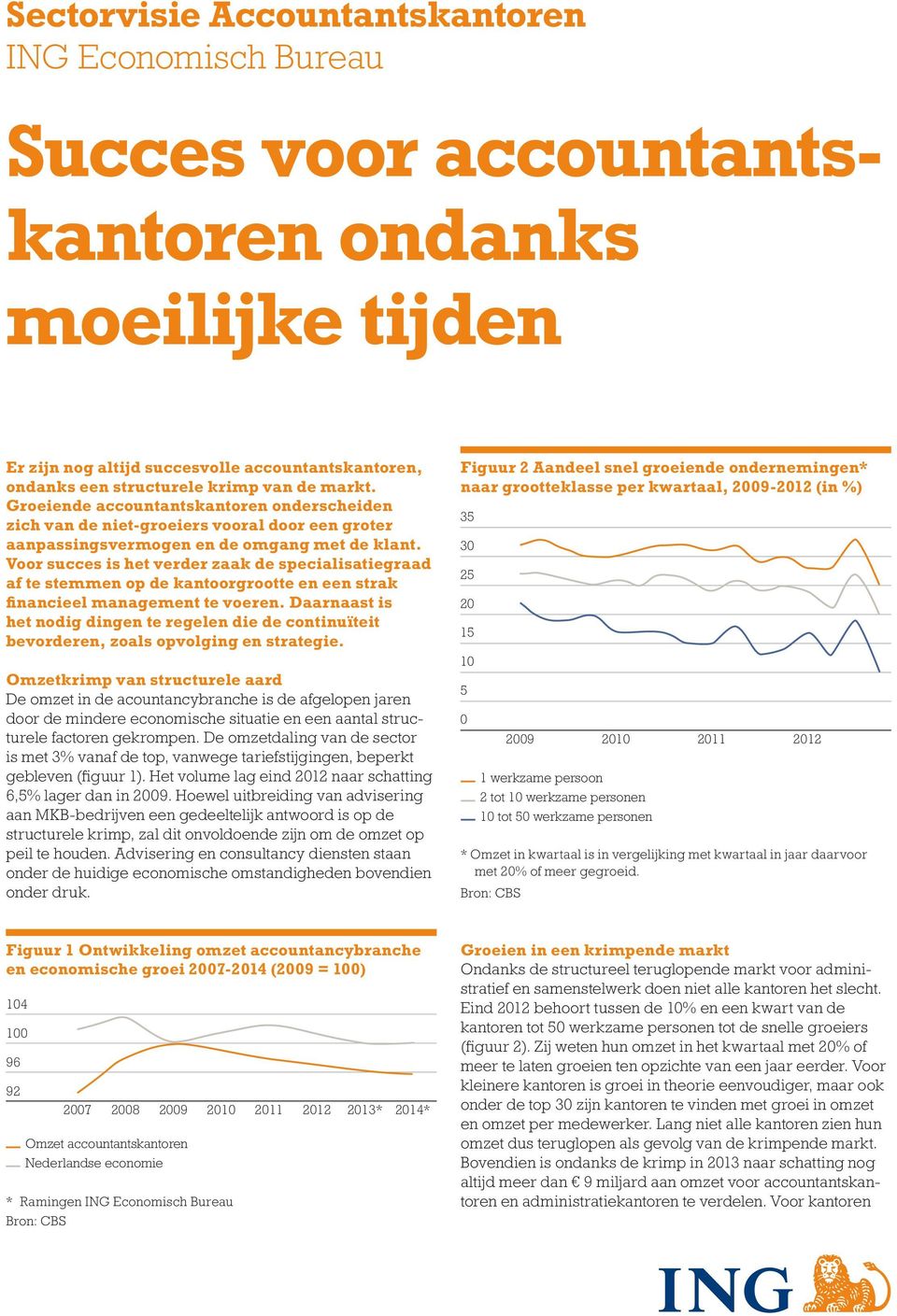 Voor succes is het verder zaak de specialisatiegraad af te stemmen op de kantoorgrootte en een strak financieel management te voeren.