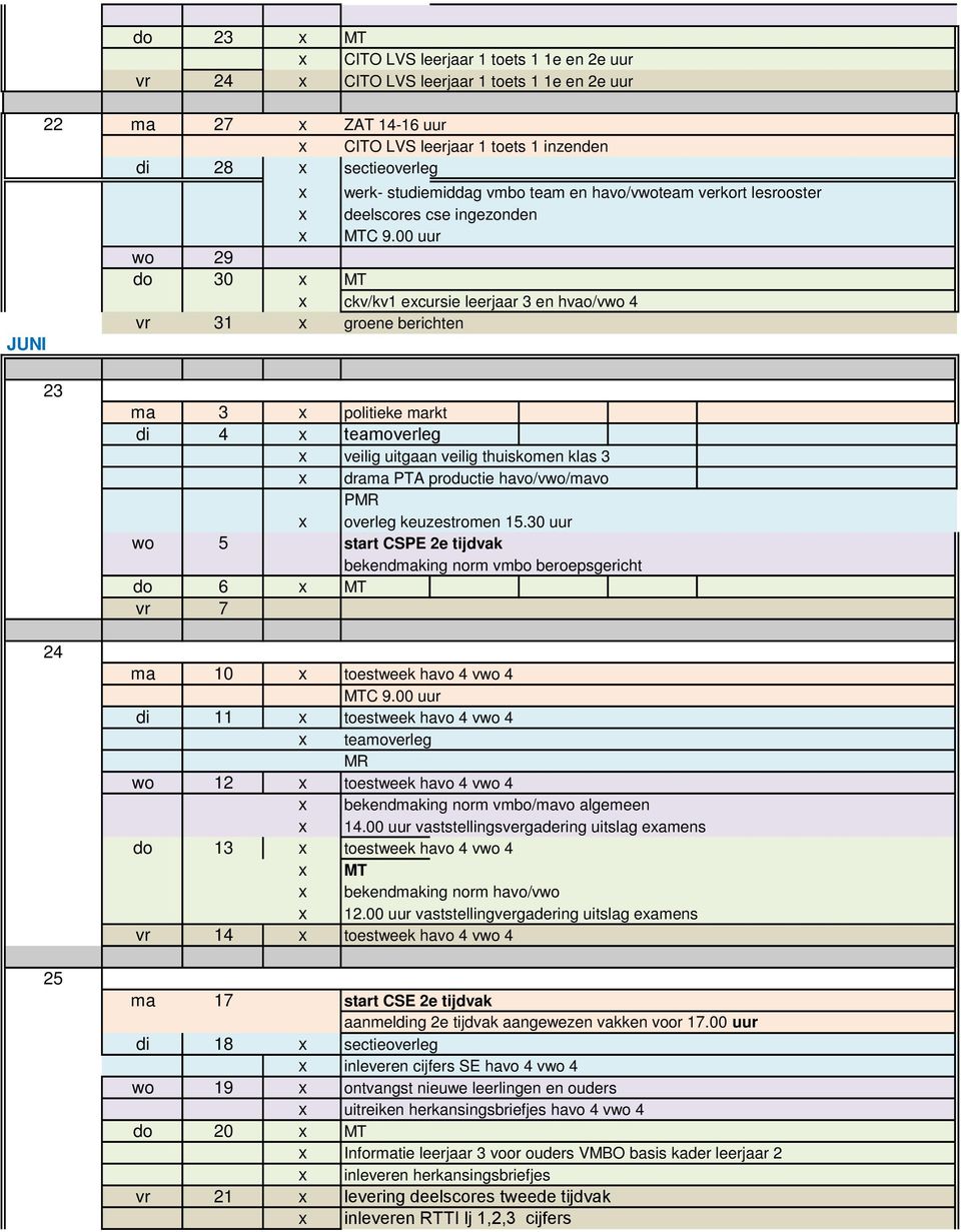 teamoverleg veilig uitgaan veilig thuiskomen klas 3 drama PTA productie havo/vwo/mavo P overleg keuzestromen 15.