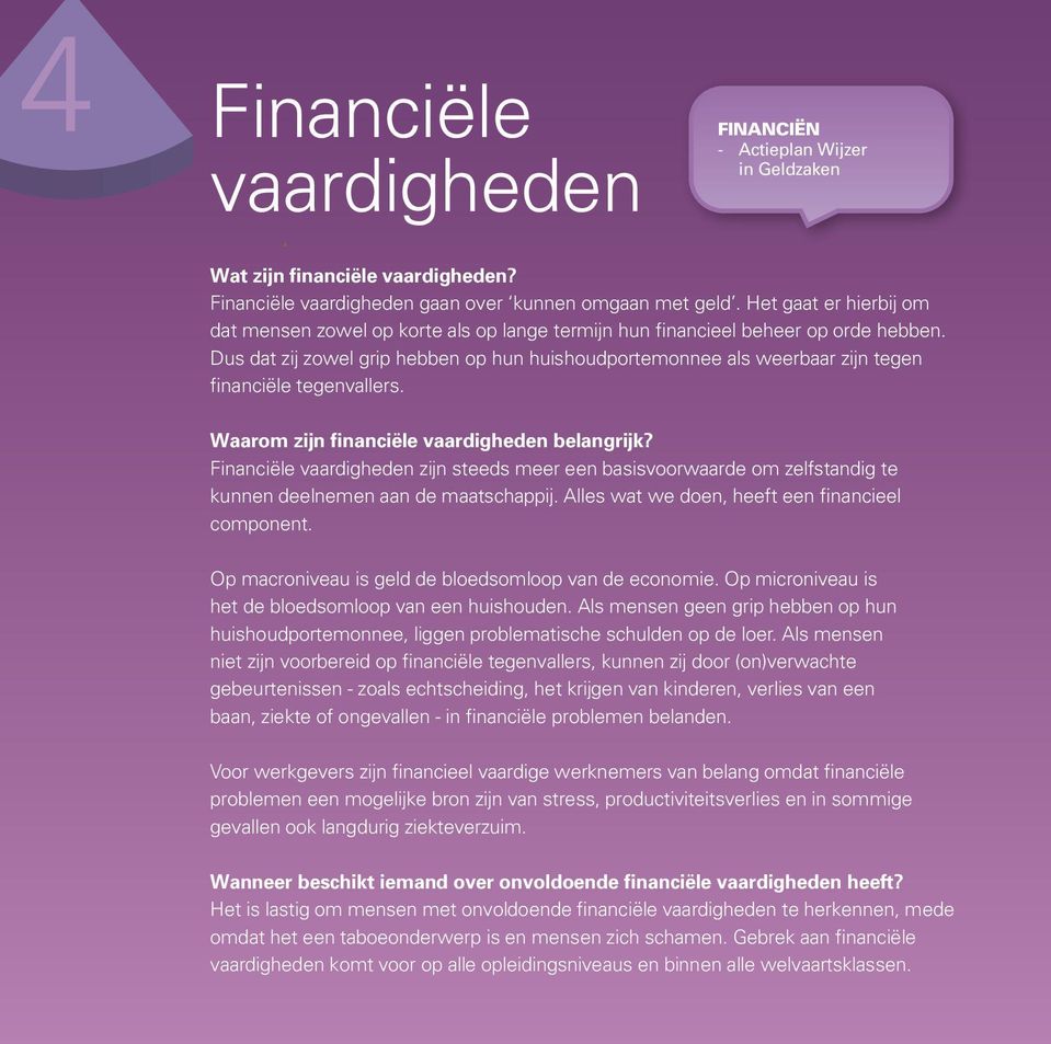 Dus dat zij zowel grip hebben op hun huishoudportemonnee als weerbaar zijn tegen financiële tegenvallers. Waarom zijn financiële vaardigheden belangrijk?