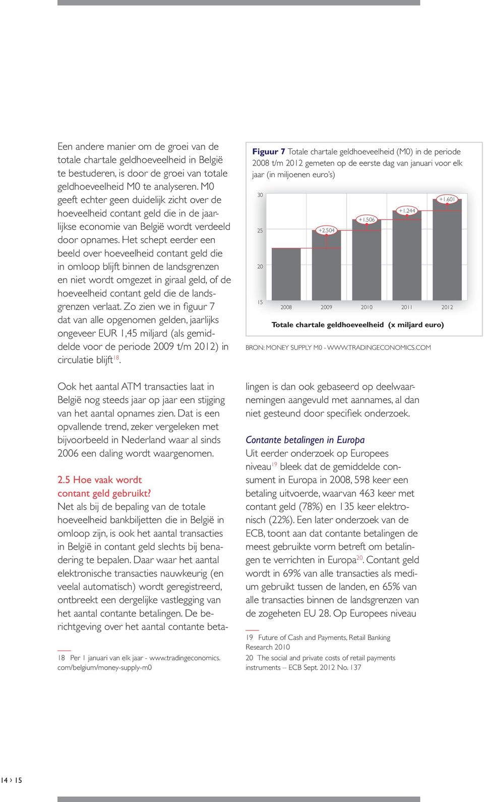 Het schept eerder een beeld over hoeveelheid contant geld die in omloop blijft binnen de landsgrenzen en niet wordt omgezet in giraal geld, of de hoeveelheid contant geld die de landsgrenzen verlaat.