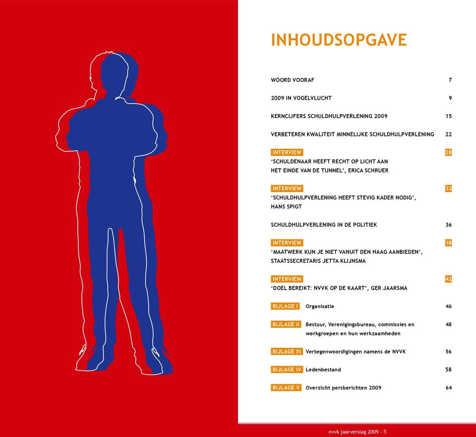 niet vanuit Den Haag aanbieden, Staatssecretaris jetta Klijnsma Interview 42 Doel bereikt: NVVK op de kaart, Ger Jaarsma Bijlage I Organisatie 46 Bijlage II Bestuur, Verenigingsbureau,
