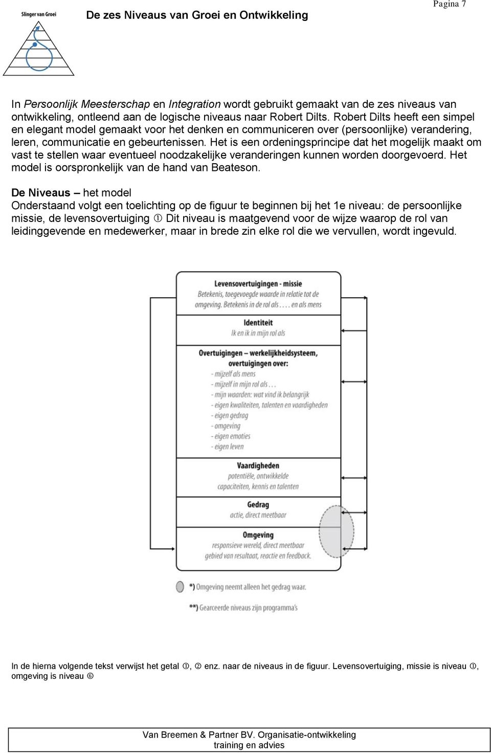 Het is een ordeningsprincipe dat het mogelijk maakt om vast te stellen waar eventueel noodzakelijke veranderingen kunnen worden doorgevoerd. Het model is oorspronkelijk van de hand van Beateson.