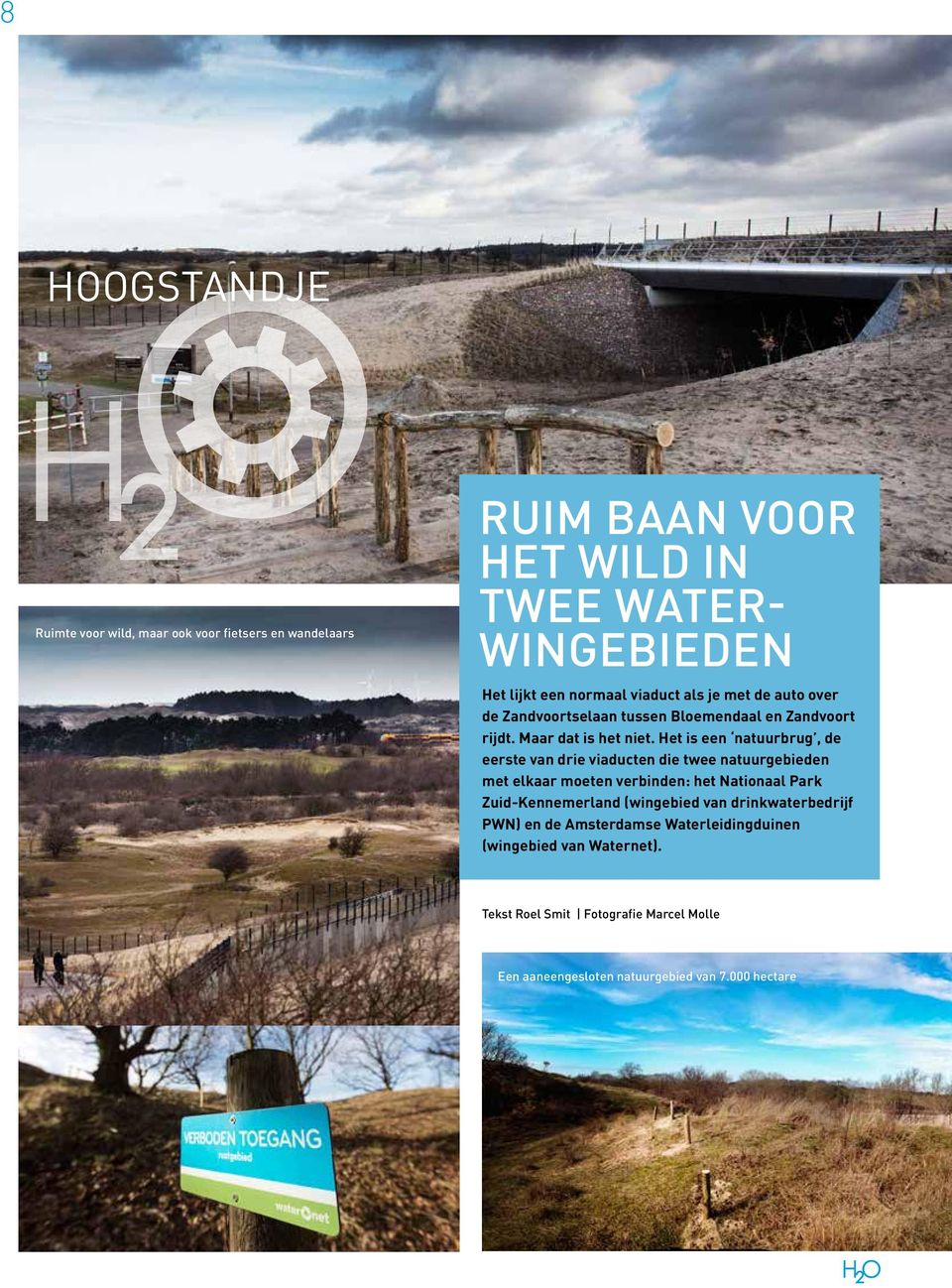 Het is een natuurbrug, de eerste van drie viaducten die twee natuurgebieden met elkaar moeten verbinden: het Nationaal Park Zuid-Kennemerland