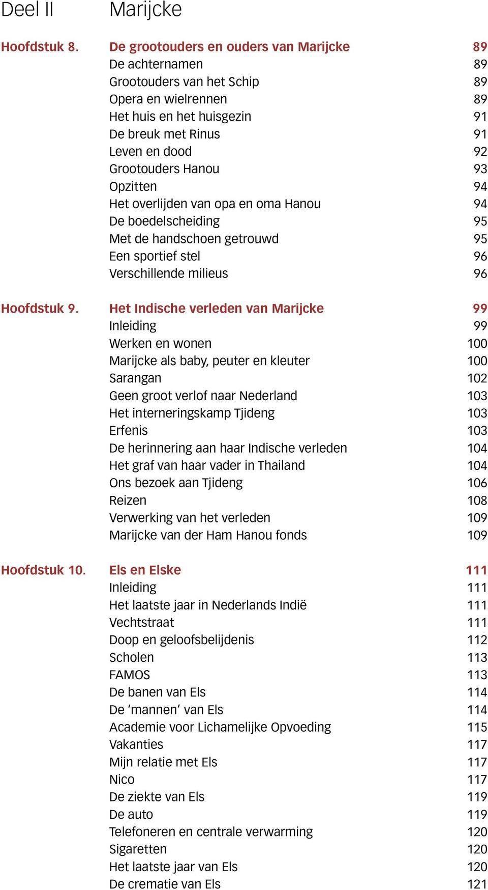 Opzitten 94 Het overlijden van opa en oma Hanou 94 De boedelscheiding 95 Met de handschoen getrouwd 95 Een sportief stel 96 Verschillende milieus 96 Hoofdstuk 9.