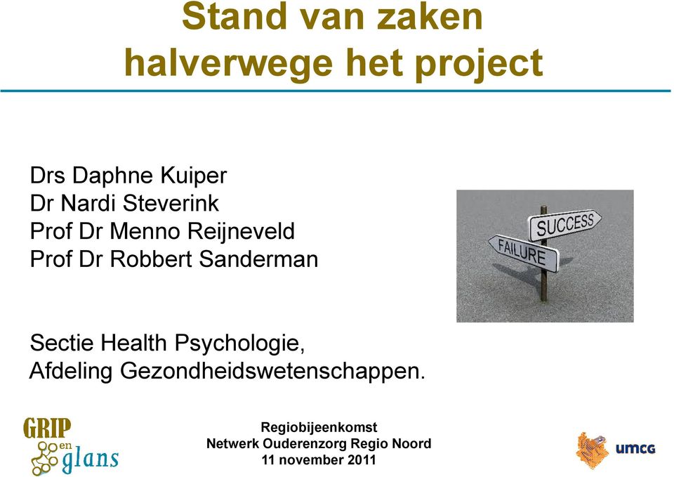 Sanderman Sectie Health Psychologie, Afdeling