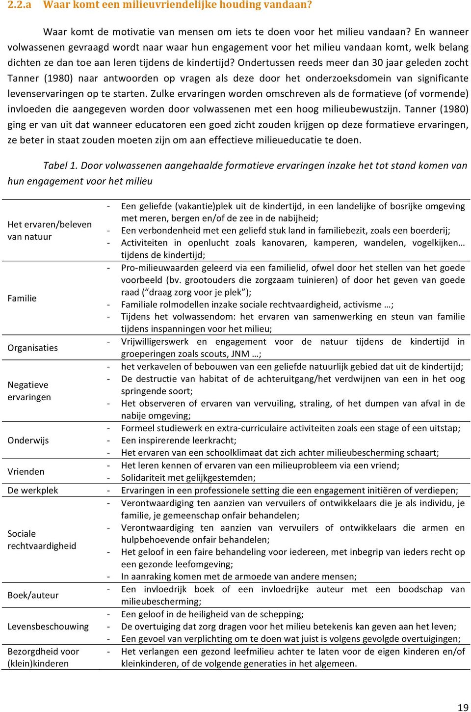 ondertussenreedsmeerdan30jaargeledenzocht Tanner (1980) naar antwoorden op vragen als deze door het onderzoeksdomein van significante levenservaringenoptestarten.