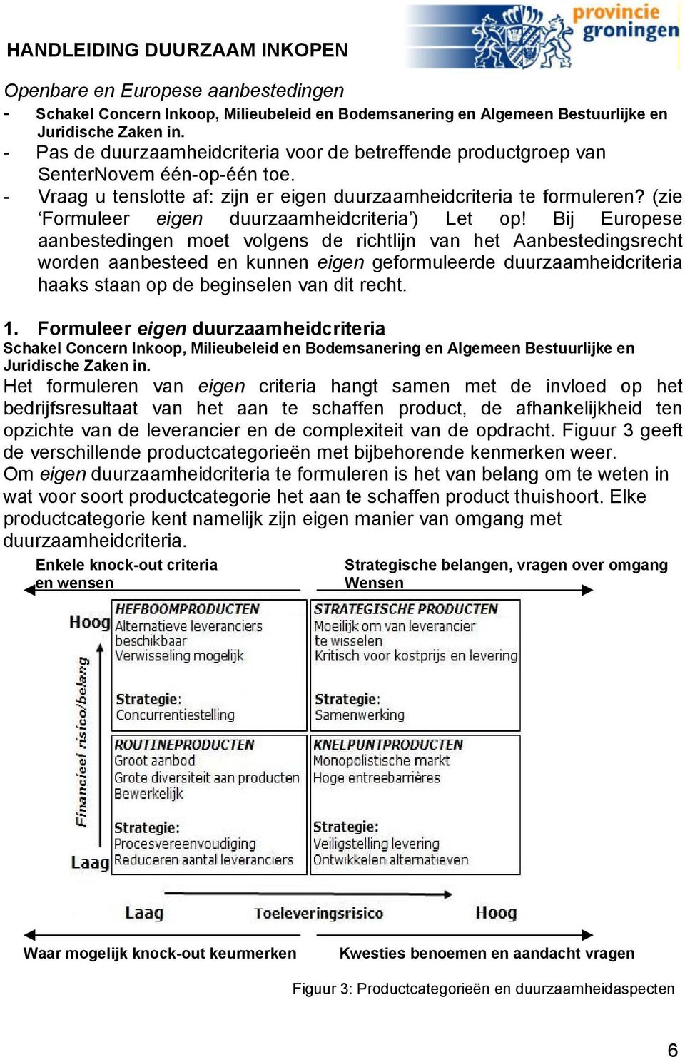 (zie Formuleer eigen duurzaamheidcriteria ) Let op!