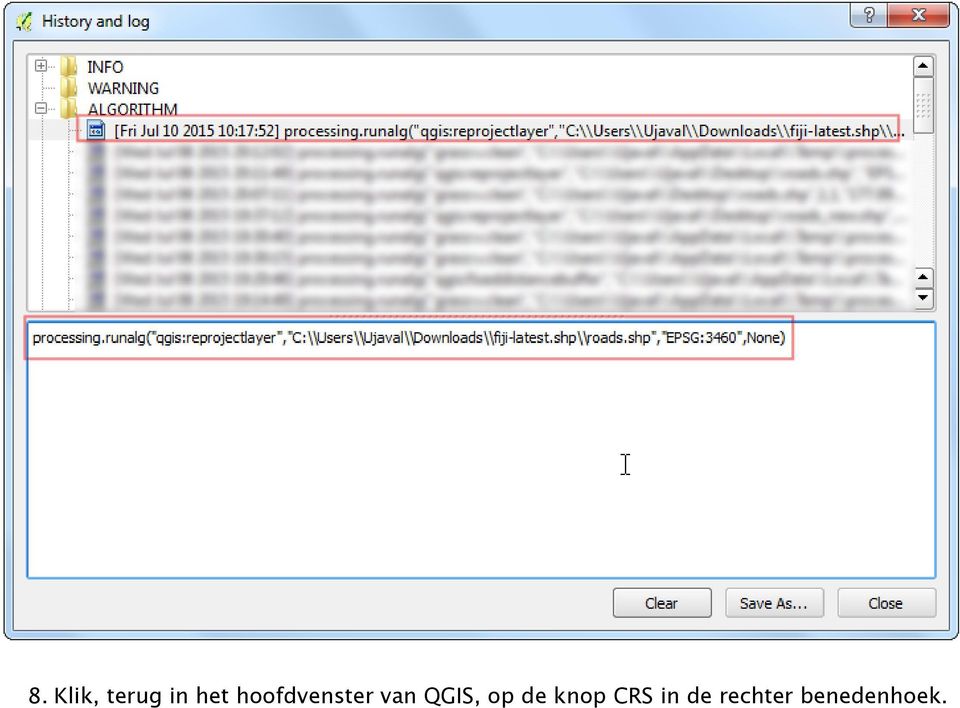 QGIS, op de knop CRS