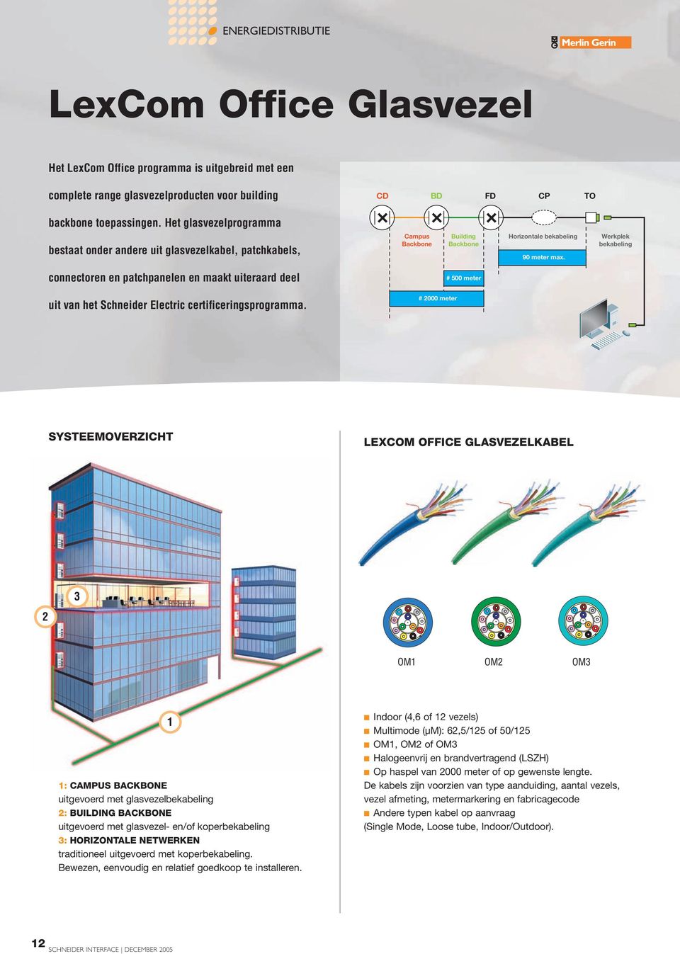 Werkplek bekabeling connectoren en patchpanelen en maakt uiteraard deel # 500 meter uit van het Schneider Electric certificeringsprogramma.