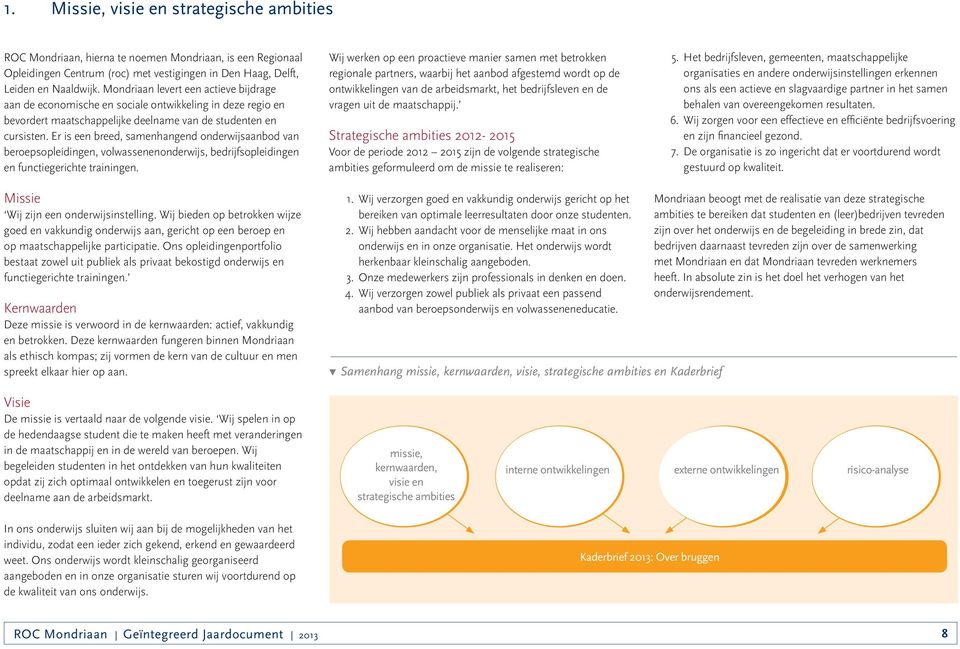 Er is een breed, samenhangend onderwijsaanbod van beroepsopleidingen, volwassenenonderwijs, bedrijfsopleidingen en functiegerichte trainingen.