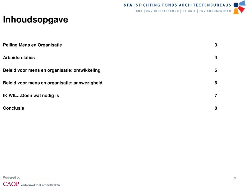 organisatie: ontwikkeling 5 Beleid voor mens en