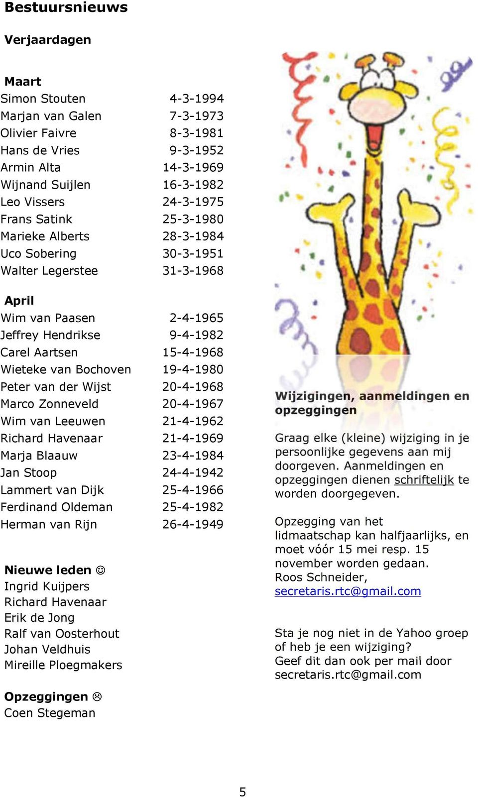 Bochoven 19-4-1980 Peter van der Wijst 20-4-1968 Marco Zonneveld 20-4-1967 Wim van Leeuwen 21-4-1962 Richard Havenaar 21-4-1969 Marja Blaauw 23-4-1984 Jan Stoop 24-4-1942 Lammert van Dijk 25-4-1966