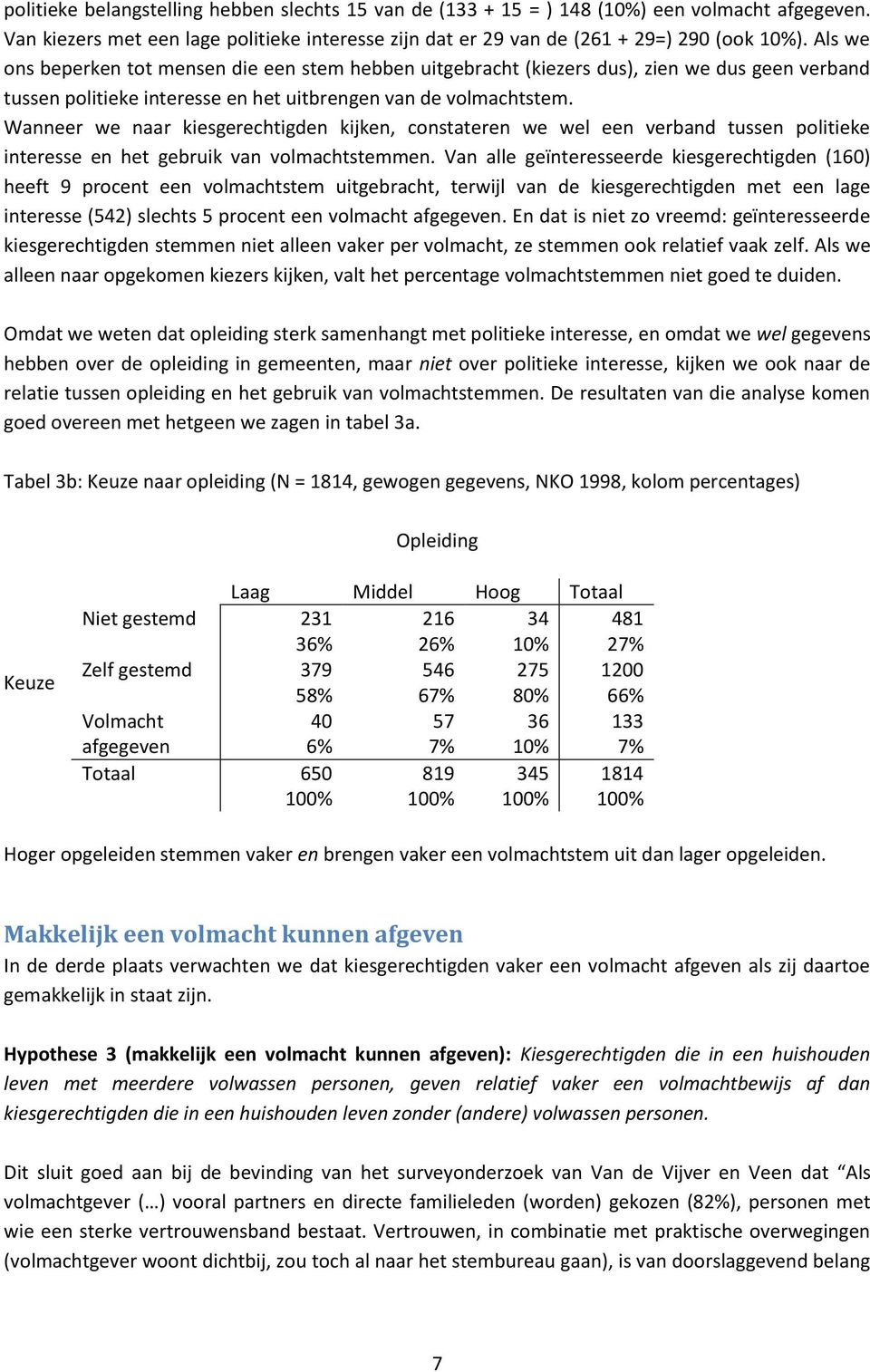 Wanneer we naar kiesgerechtigden kijken, constateren we wel een verband tussen politieke interesse en het gebruik van volmachtstemmen.