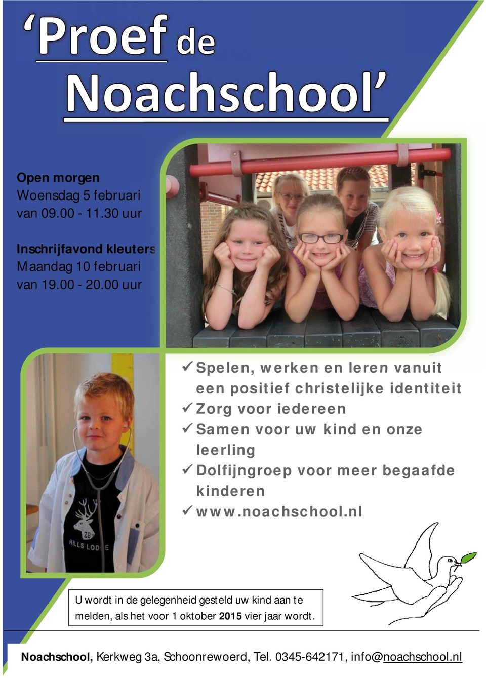 leerling Dolfijngroep voor meer begaafde kinderen www.noachschool.