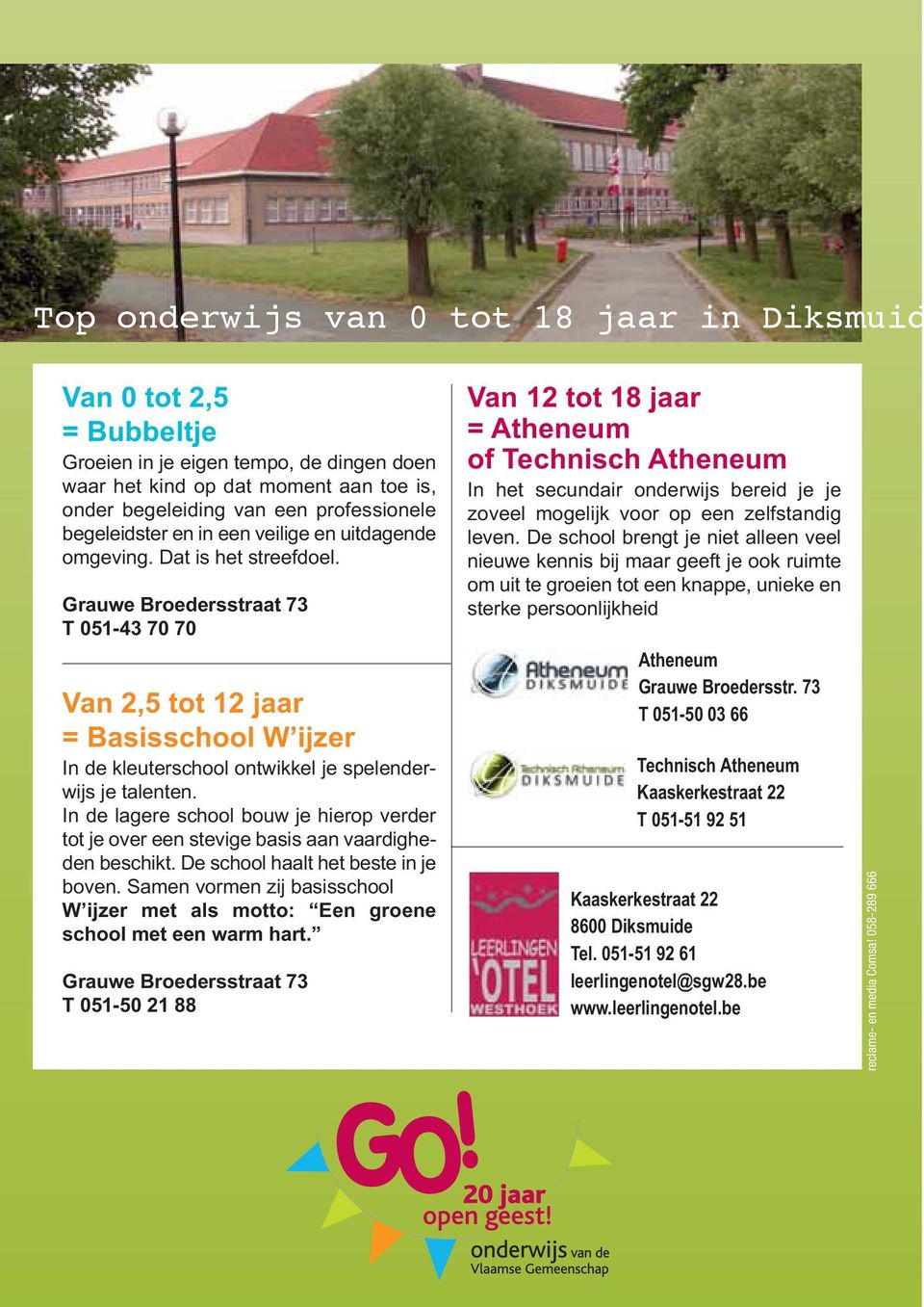 Grauwe Broedersstraat 7 T 05-70 70 Van,5 tot jaar = Basisschool W ijzer In de kleuterschool ontwikkel je spelenderwijs je talenten.