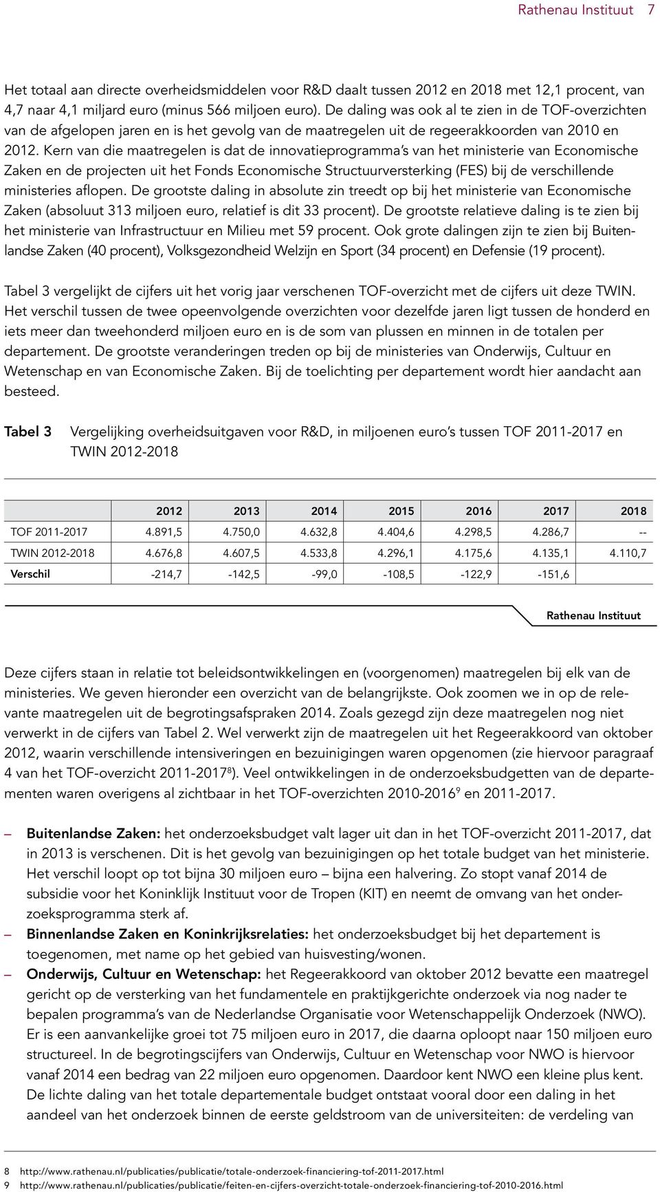 Kern van die maatregelen is dat de innovatieprogramma s van het ministerie van Economische Zaken en de projecten uit het Fonds Economische Structuurversterking (FES) bij de verschillende ministeries