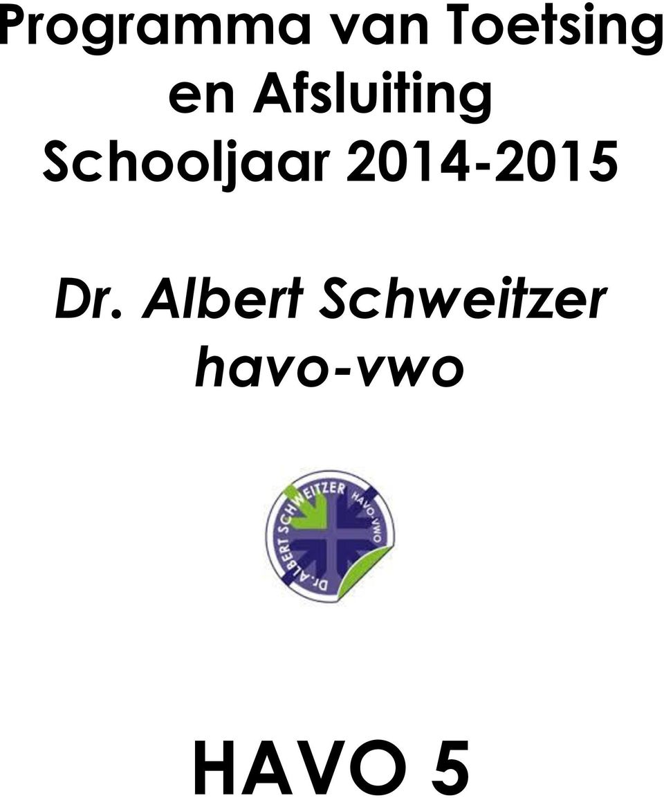 Schooljaar 2014-2015 Dr.