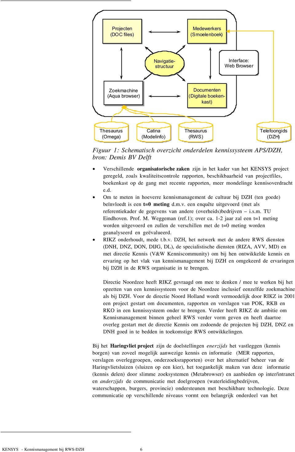 zoals kwaliteitscontrole rapporten, beschikbaarheid van projectfiles, boekenkast op de gang met recente rapporten, meer mondelinge kennisoverdracht e.d. Om te meten in hoeverre kennismanagement de cultuur bij DZH (ten goede) beïnvloedt is een t=0 meting d.