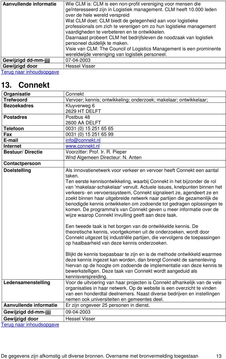 ontwikkelen. Daarnaast probeert CLM het bedrijfsleven de noodzaak van logistiek personeel duidelijk te maken.