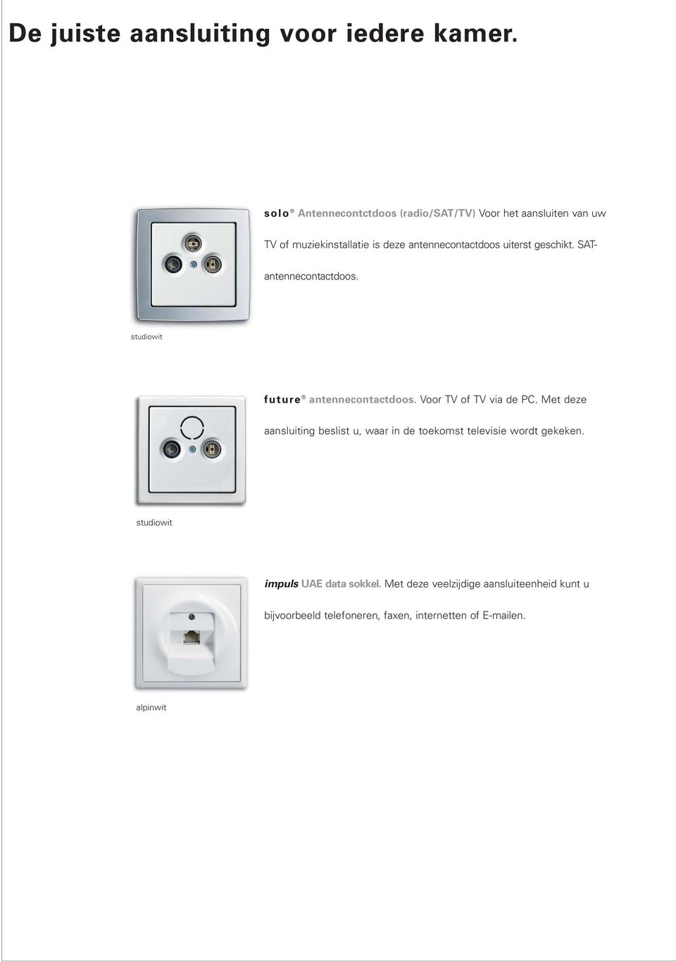 uiterst geschikt. SATantennecontactdoos. studiowit future antennecontactdoos. Voor TV of TV via de PC.