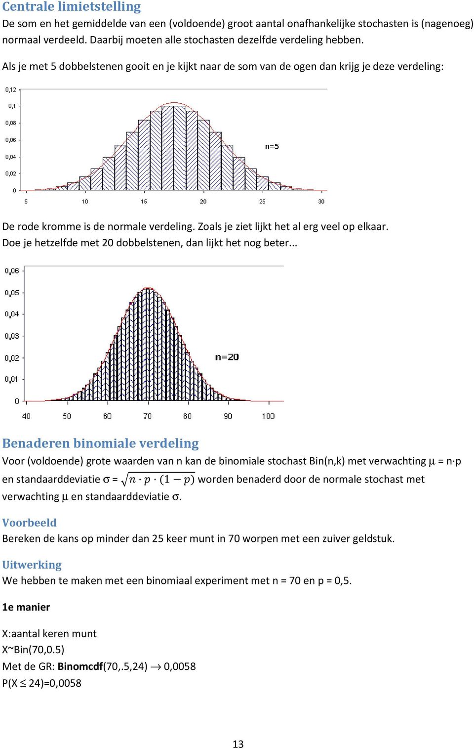 Doe je hetzelfde met 20 dobbelstenen, dan lijkt het nog beter.