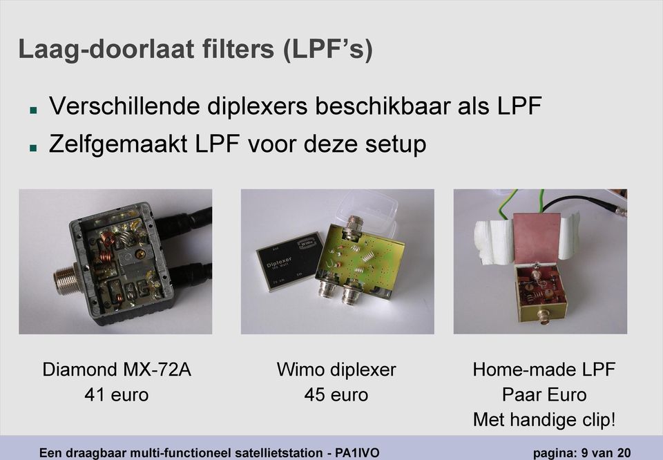 Wimo diplexer 45 euro Home-made LPF Paar Euro Met handige clip!