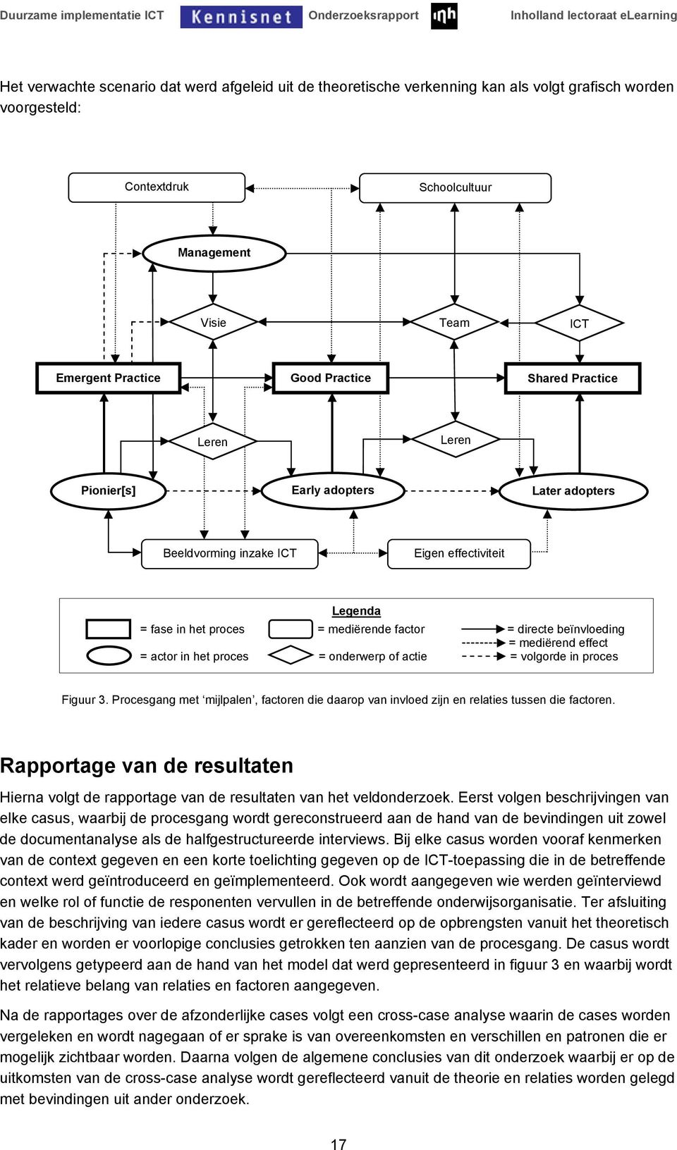 effect = actor in het proces = onderwerp of actie = volgorde in proces Figuur 3. Procesgang met mijlpalen, factoren die daarop van invloed zijn en relaties tussen die factoren.