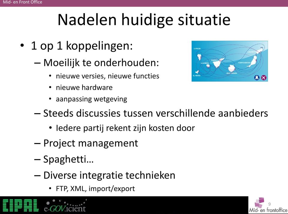 verschillende aanbieders Iedere partij rekent zijn kosten door Project management