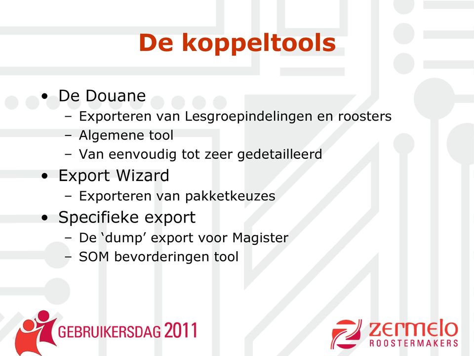 gedetailleerd Export Wizard Exporteren van pakketkeuzes