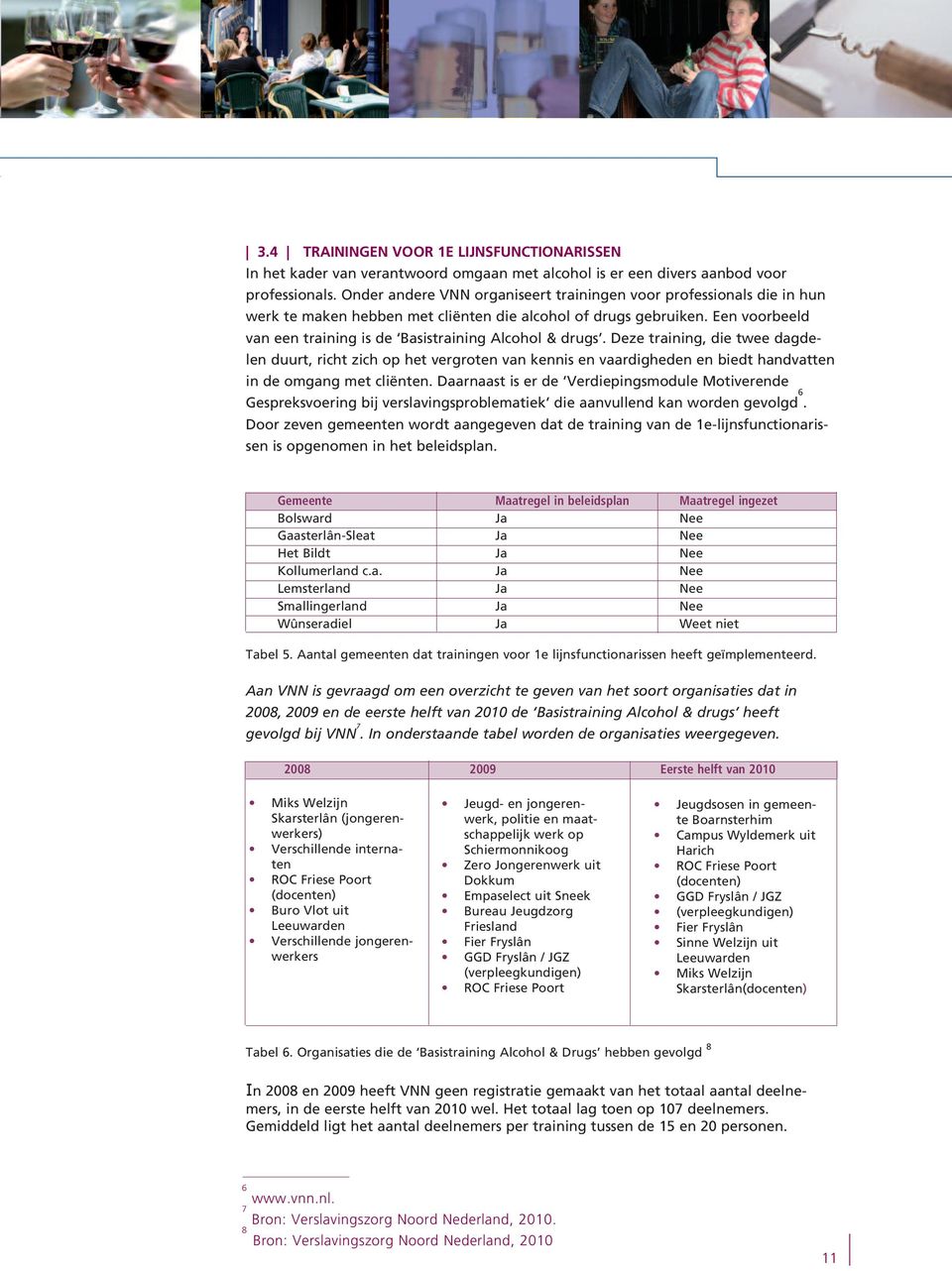 Een voorbeeld van een training is de Basistraining Alcohol & drugs.