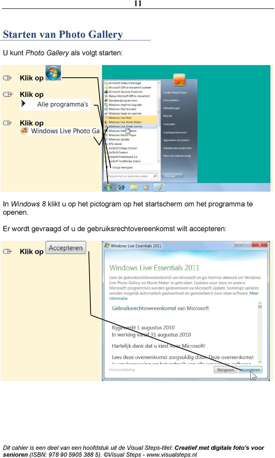 het startscherm om het programma te openen.