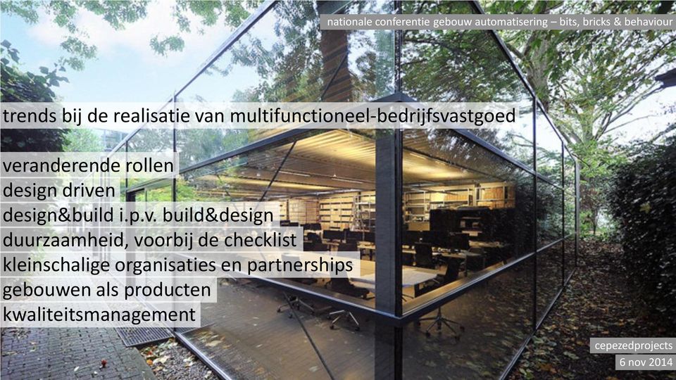 build&design duurzaamheid, voorbij de checklist kleinschalige