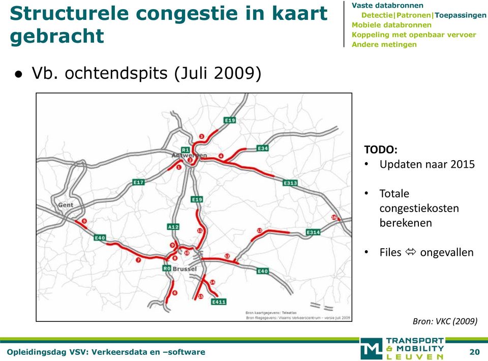 Vb. ochtendspits (Juli 2009) TODO: Updaten naar 2015 Totale congestiekosten