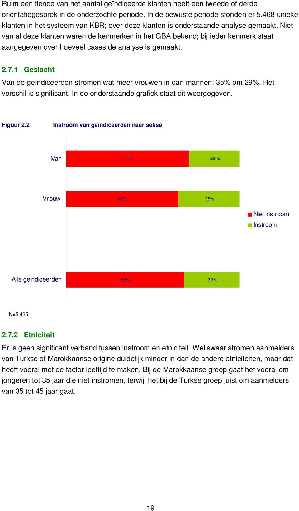 Niet van al deze klanten waren de kenmerken in het GBA bekend; bij ieder kenmerk staat aangegeven over hoeveel cases de analyse is gemaakt. 2.7.