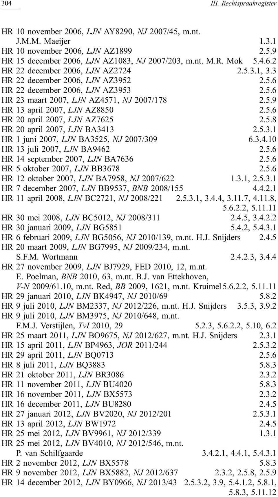 5.6 HR 20 april 2007, LJN AZ7625 2.5.8 HR 20 april 2007, LJN BA3413 2.5.3.1 HR 1 juni 2007, LJN BA3525, NJ 2007/309 6.3.4.10 HR 13 juli 2007, LJN BA9462 2.5.6 HR 14 september 2007, LJN BA7636 2.5.6 HR 5 oktober 2007, LJN BB3678 2.