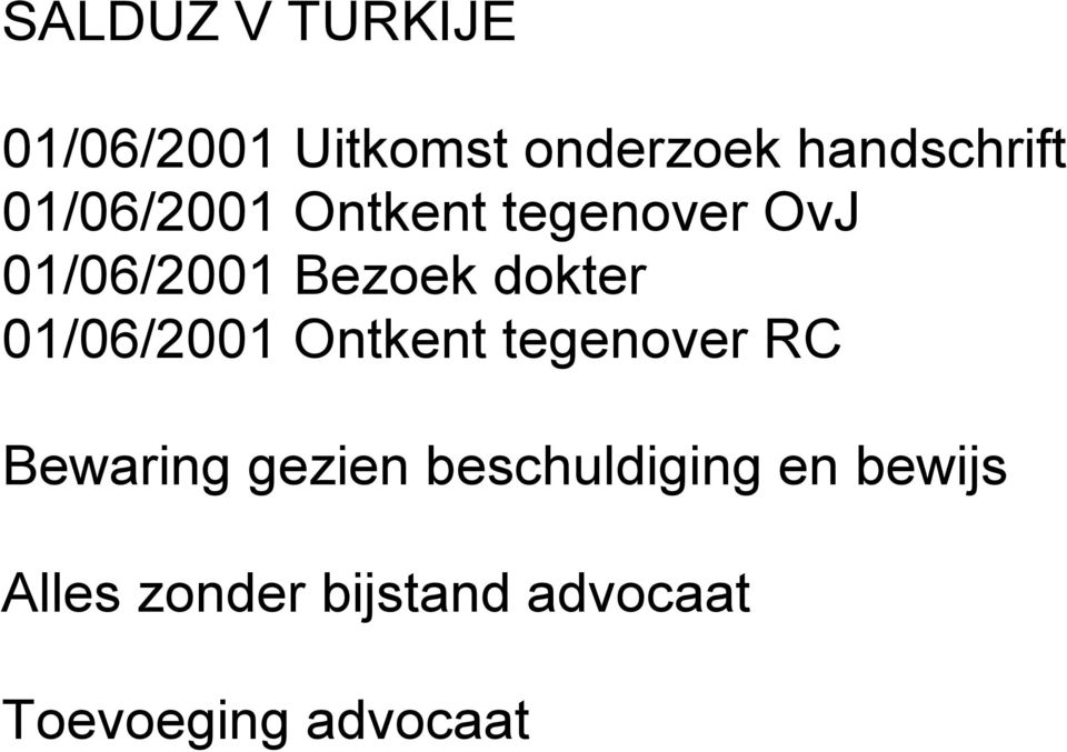 01/06/2001 Ontkent tegenover RC Bewaring gezien