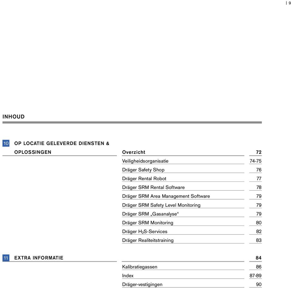 Dräger SRM Safety Level Monitoring 79 Dräger SRM Gasanalyse 79 Dräger SRM Monitoring 80 Dräger H 2