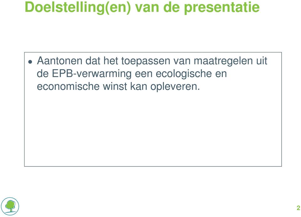 maatregelen uit de EPB-verwarming een