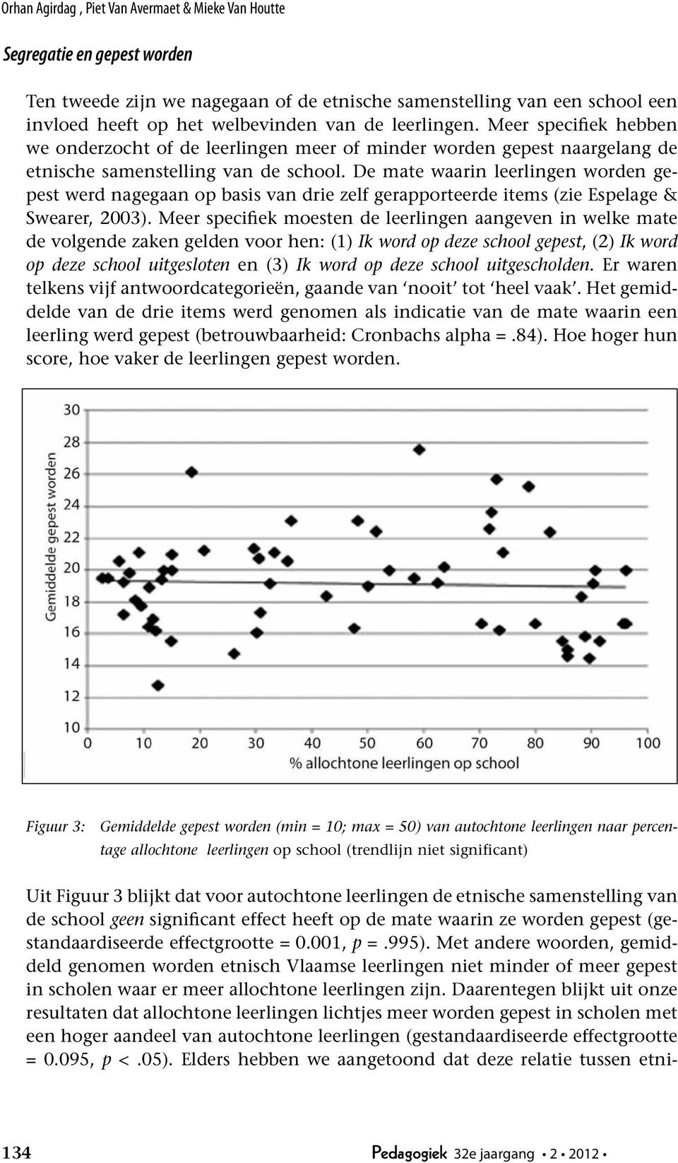 De mate waarin leerlingen worden gepest werd nagegaan op basis van drie zelf gerapporteerde items (zie Espelage & Swearer, 2003).