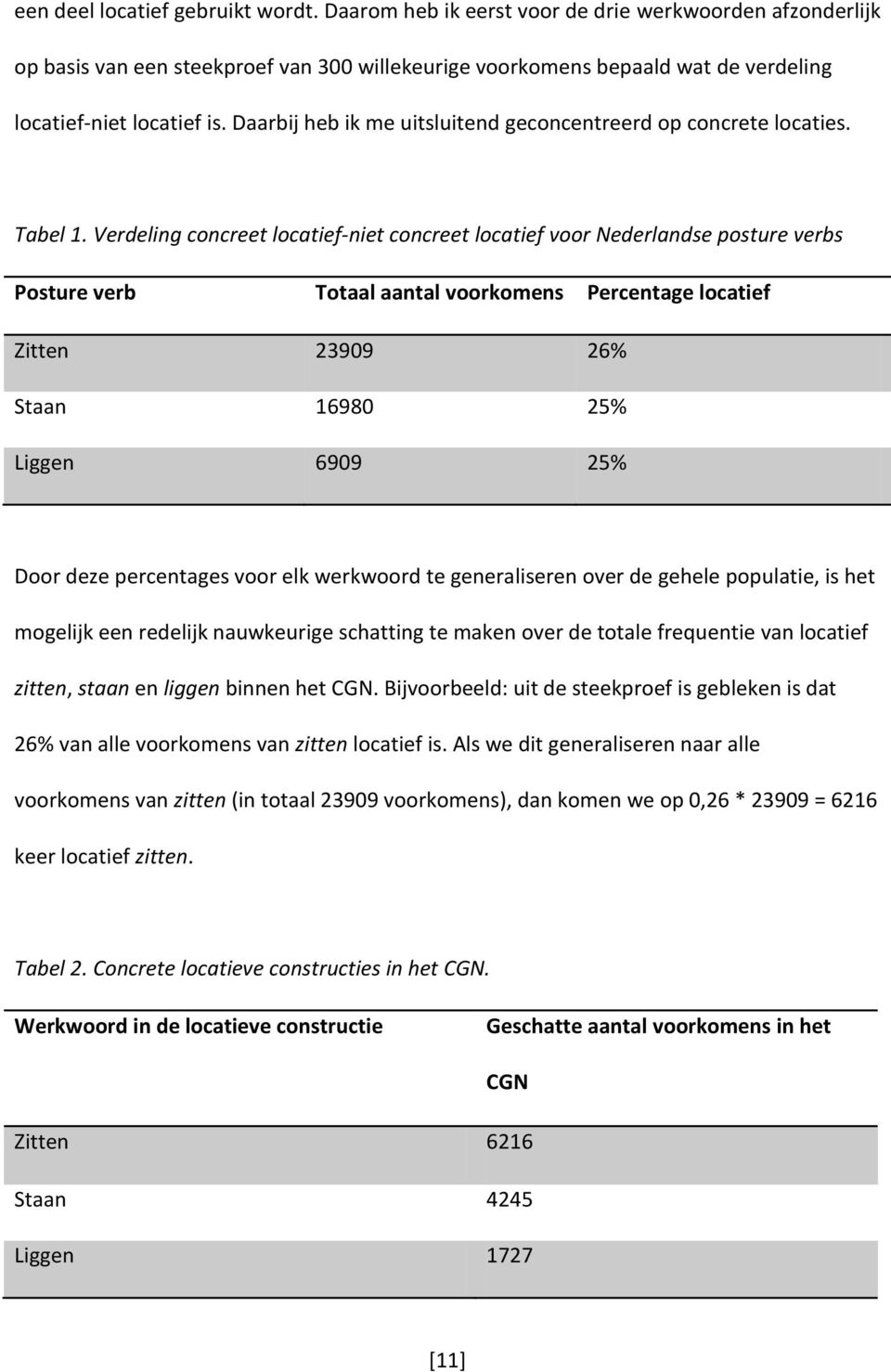 Daarbij heb ik me uitsluitend geconcentreerd op concrete locaties. Tabel 1.