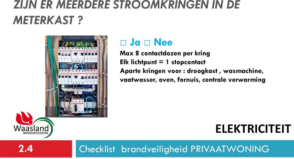 stopcontact Aparte kringen voor : droogkast,