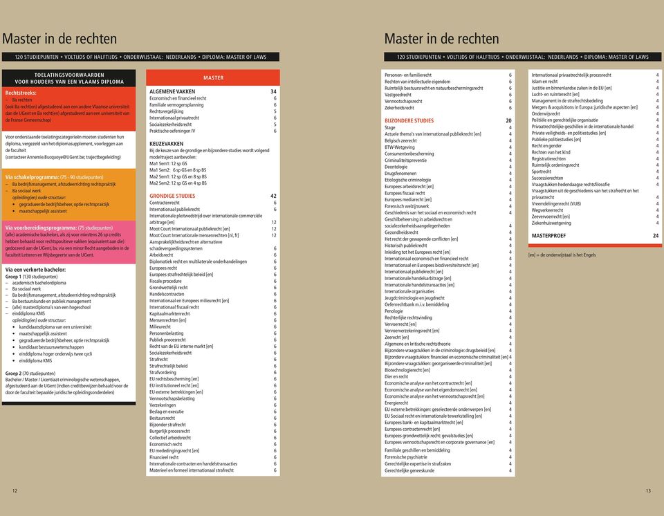 toelatingscategorieën moeten studenten hun diploma, vergezeld van het diplomasupplement, voorleggen aan de faculteit (contacteer Annemie.Bucquoye@UGent.