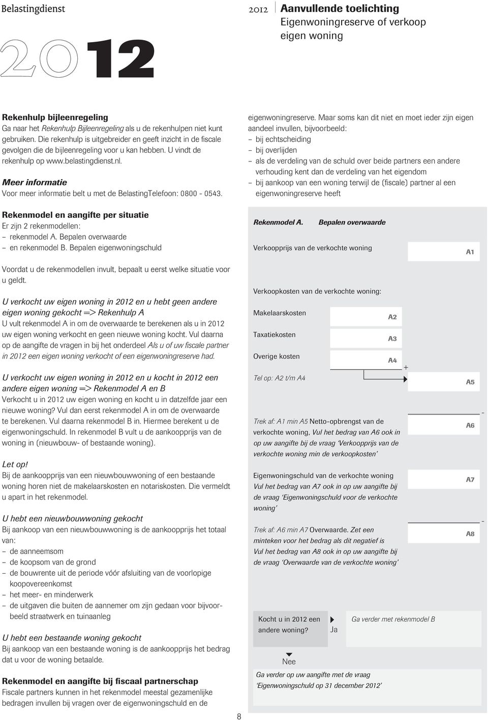 Meer informatie Voor meer informatie belt u met de BelastingTelefoon: 0800 0543. eigenwoningreserve.